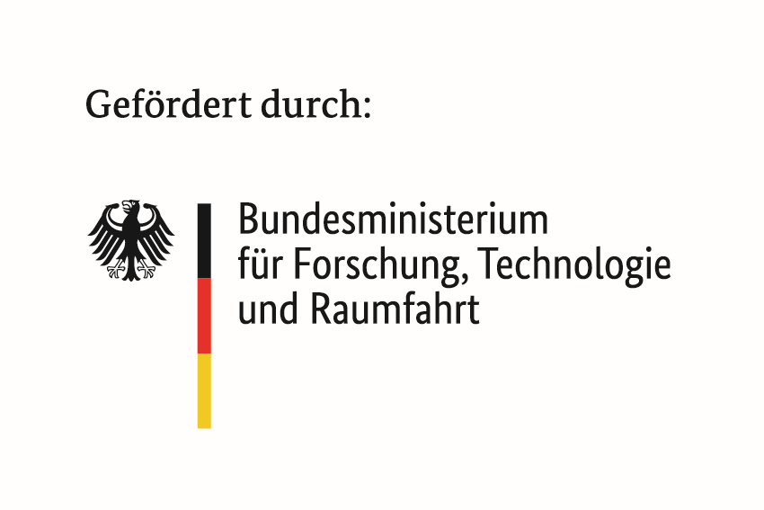 Logo des Bundesministeriums für Forschung, Technologie und Raumfahrt mit dem Hinweis "gefördert durch:"
